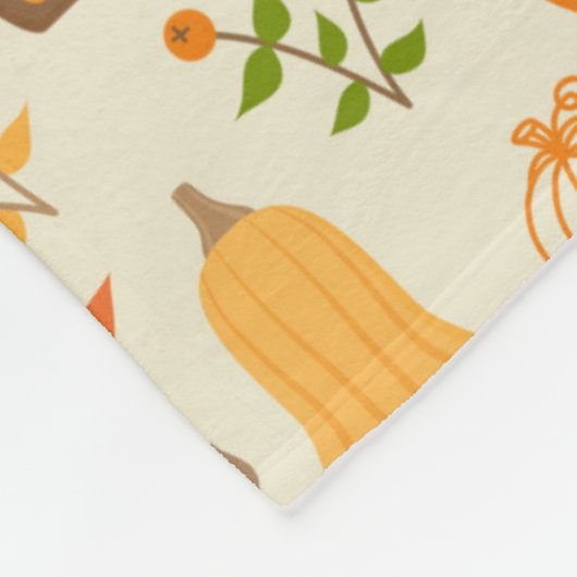 Leuke Oranje Herfst Patroon Fleece Deken (Hoek)