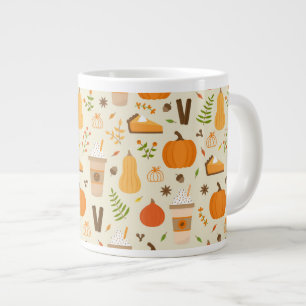 Leuke Oranje Herfst Patroon Grote Koffiekop