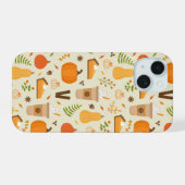 Leuke Oranje Herfst Patroon iPhone 15 Case (Achterkant horizontaal)