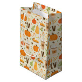 Leuke Oranje Herfst Patroon Klein Cadeauzakje (Voorkant Gekanteld)