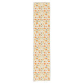 Leuke Oranje Herfst Patroon Korte Tafelloper (Voorkant)