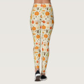Leuke Oranje Herfst Patroon Leggings (Achterkant)