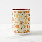 Leuke Oranje Herfst Patroon Mok (Midden)