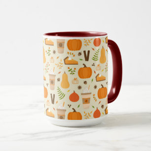 Leuke Oranje Herfst Patroon Mok