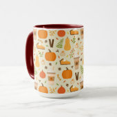 Leuke Oranje Herfst Patroon Mok (Voorkant links)