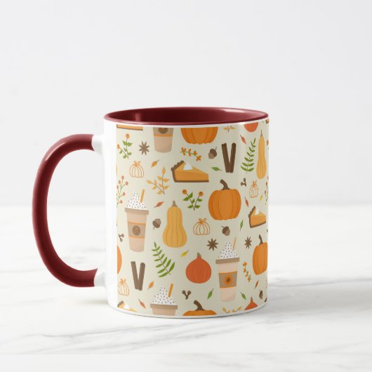 Leuke Oranje Herfst Patroon Mok (Links)