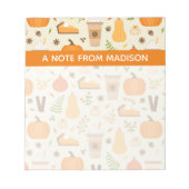 Leuke Oranje Herfst Patroon Notitieblok (Voorkant)