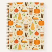 Leuke Oranje Herfst Patroon Notitieboek (Voorkant)