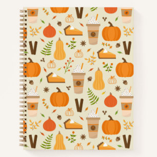 Leuke Oranje Herfst Patroon Notitieboek