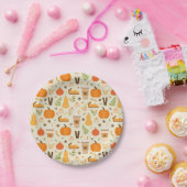 Leuke Oranje Herfst Patroon Papieren Bordje (Feest)