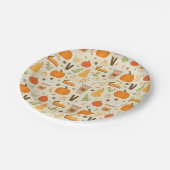 Leuke Oranje Herfst Patroon Papieren Bordje (Gekanteld)