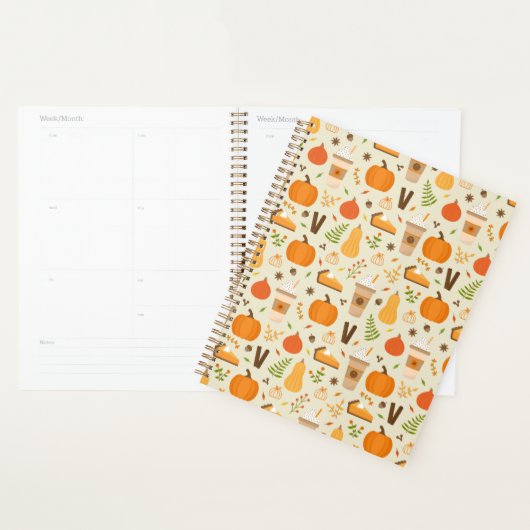 Leuke Oranje Herfst Patroon Planner (Display)