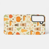 Leuke Oranje Herfst Patroon Samsung Galaxy Hoesje (Achterkant horizontaal)