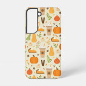 Leuke Oranje Herfst Patroon Samsung Galaxy Hoesje (Achterkant)