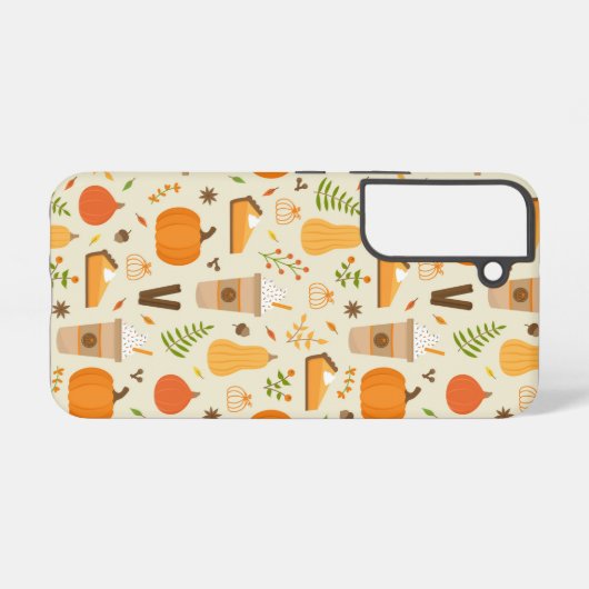 Leuke Oranje Herfst Patroon Samsung Galaxy Hoesje (Achterkant horizontaal)