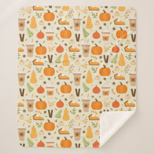 Leuke Oranje Herfst Patroon Sherpa Deken