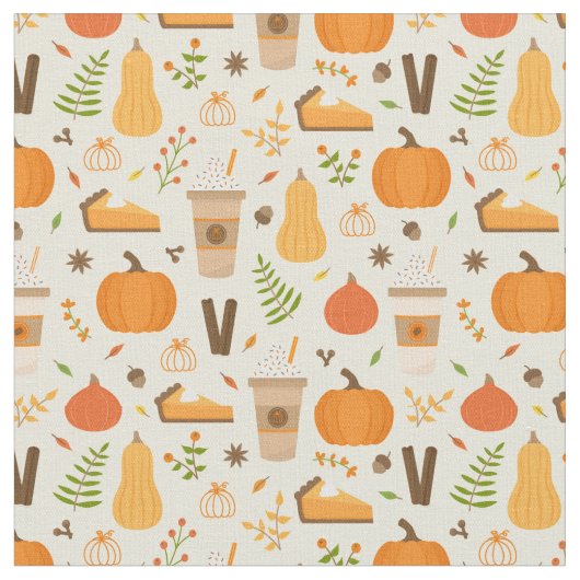 Leuke Oranje Herfst Patroon Stof (Close Up)