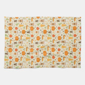 Leuke Oranje Herfst Patroon Theedoek (Horizontaal)