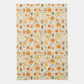 Leuke Oranje Herfst Patroon Theedoek (Verticaal)