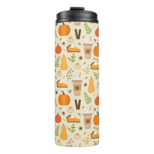Leuke Oranje Herfst Patroon Thermosbeker