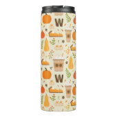 Leuke Oranje Herfst Patroon Thermosbeker (Achterkant)