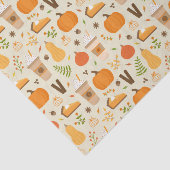Leuke Oranje Herfst Patroon Tissuepapier (Detail)