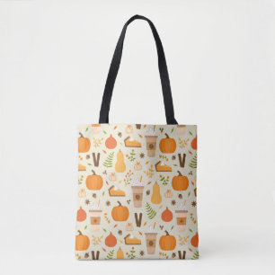 Leuke Oranje Herfst Patroon Tote Bag