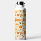 Leuke Oranje Herfst Patroon Waterfles (Achterkant)