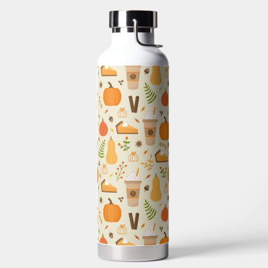 Leuke Oranje Herfst Patroon Waterfles (Links)