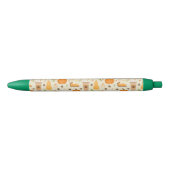 Leuke Oranje Herfst Patroon Zwarte Inkt Pen (Voorkant)