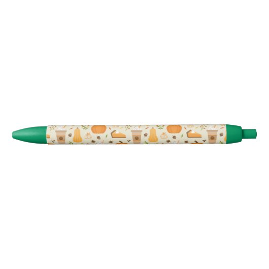 Leuke Oranje Herfst Patroon Zwarte Inkt Pen (Voorkant)