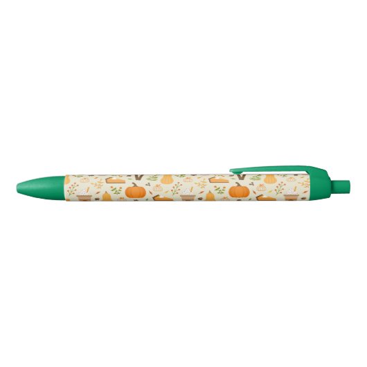 Leuke Oranje Herfst Patroon Zwarte Inkt Pen (Bovenkant)