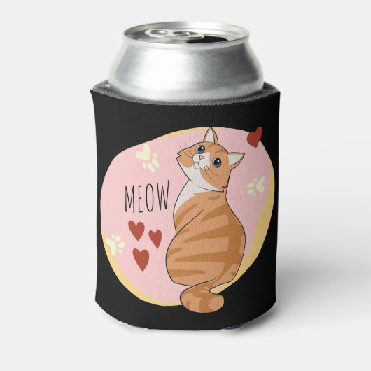 Leuke oranje kat blikjeskoeler (Blikje Achterkant)