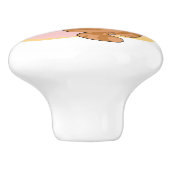 Leuke oranje kat keramische knop (Zijkant)