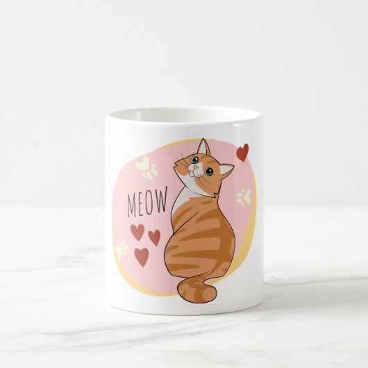 Leuke oranje kat koffiemok (Center)