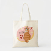 Leuke oranje kat tote bag (Voorkant)
