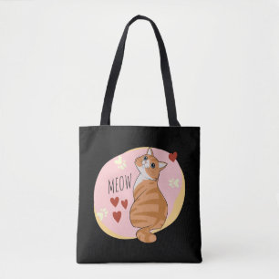 Leuke oranje kat tote bag