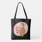 Leuke oranje kat tote bag (Achterkant)