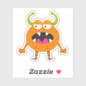 Leuke Oranje Kleine Monster Halloween Sticker (Vel)