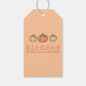 Leuke Oranje pompoen gezegende Thanksgiving Cadeaulabel (Achterkant)