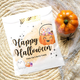 Leuke oranje pompoen waterverf kinder trick or tre bedankzakje