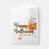 Leuke oranje pompoen waterverf kinder trick or tre bedankzakje (Voorkant)