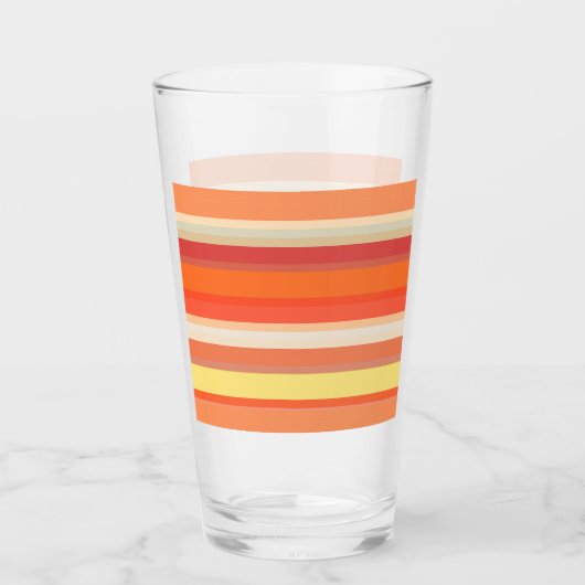 Leuke oranje rode strepen glas (Voorkant)