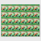 Leuke Oranje Salamander gepersonaliseerd Cadeaupapier (Vlak)