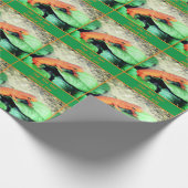 Leuke Oranje Salamander gepersonaliseerd Cadeaupapier (Hoek)