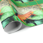 Leuke Oranje Salamander gepersonaliseerd Cadeaupapier (Rol Hoek)