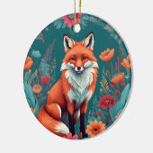 Leuke oranje vos keramisch ornament (Links)