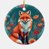 Leuke oranje vos keramisch ornament (Achterkant)