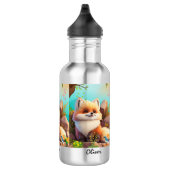 Leuke oranje vos Woodlands Floral gepersonaliseerd Waterfles (Rechts)