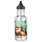 Leuke oranje vos Woodlands Floral gepersonaliseerd Waterfles (Links)